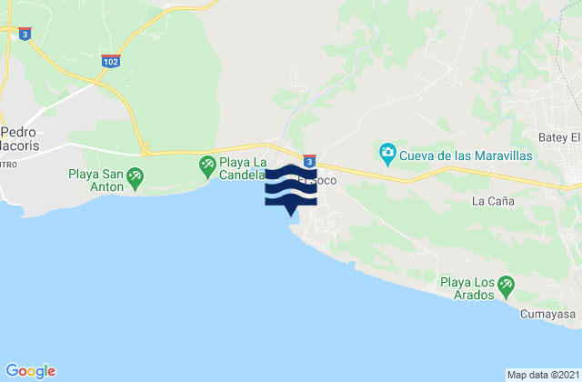 La Bahia, Dominican Republic tide times map
