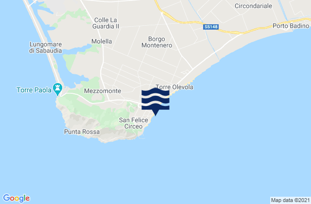La Bussola, Italy tide times map