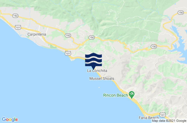 La Conchita Beach, United States tide chart map