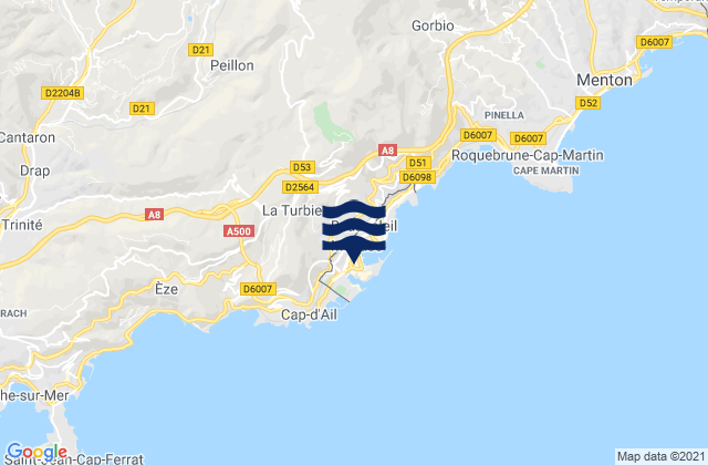 La Condamine, Monaco tide times map