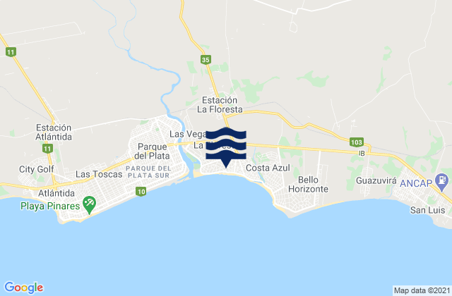 La Floresta, Uruguay tide times map
