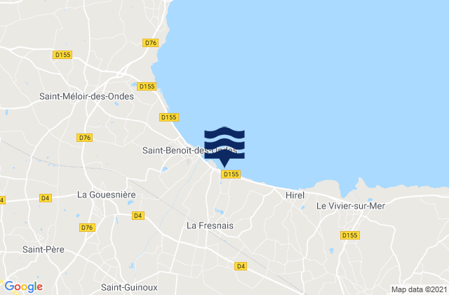 La Fresnais, France tide times map