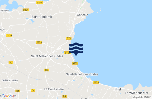 La Gouesniere, France tide times map