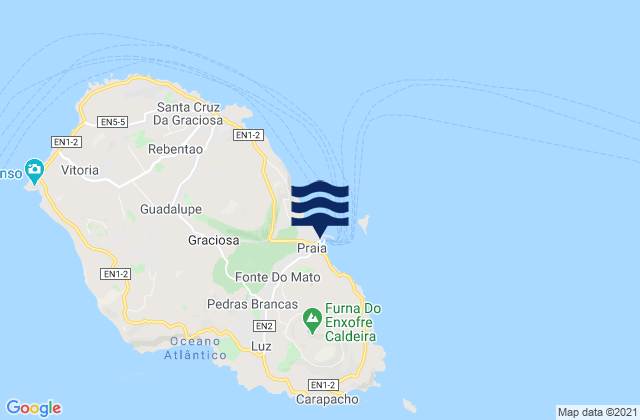 La Graciosa Port, Portugal tide times map