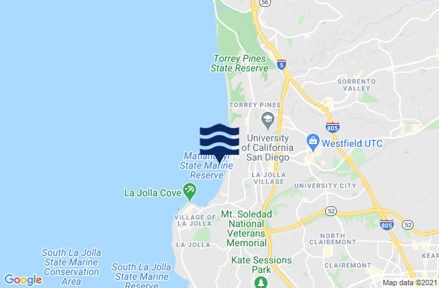 La Jolla (Scripps Institution Wharf), United States tide chart map