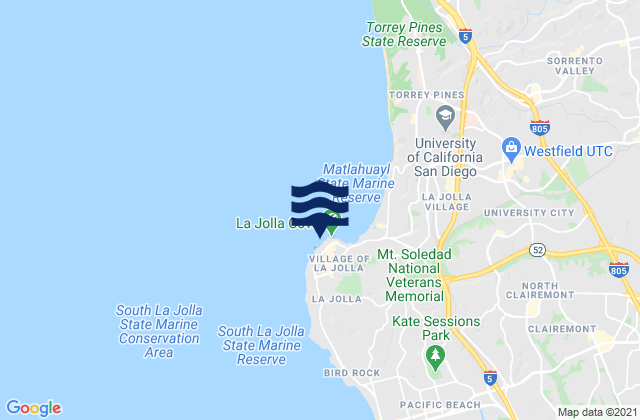 La Jolla, United States tide chart map