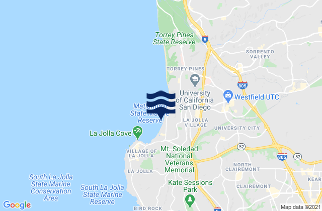 La Jolla Shores Beach, United States tide chart map