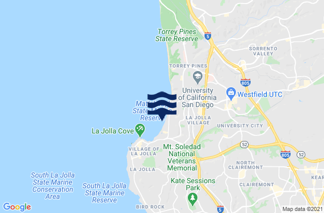 La Jolla Shores, United States tide chart map