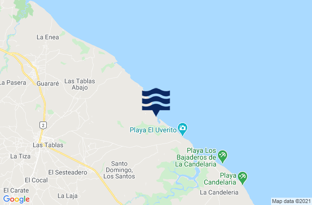 La Laja, Panama tide times map
