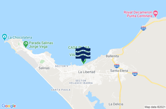 La Libertad, Ecuador tide times map