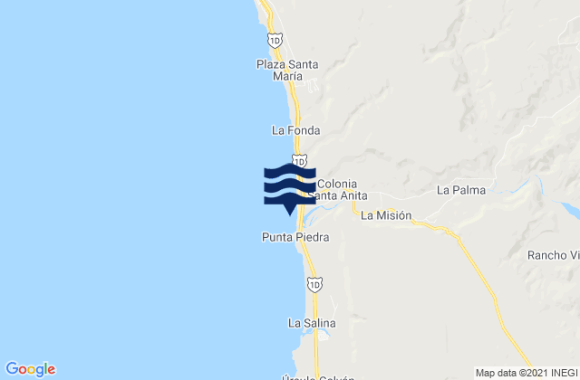 La Mision, Mexico tide times map