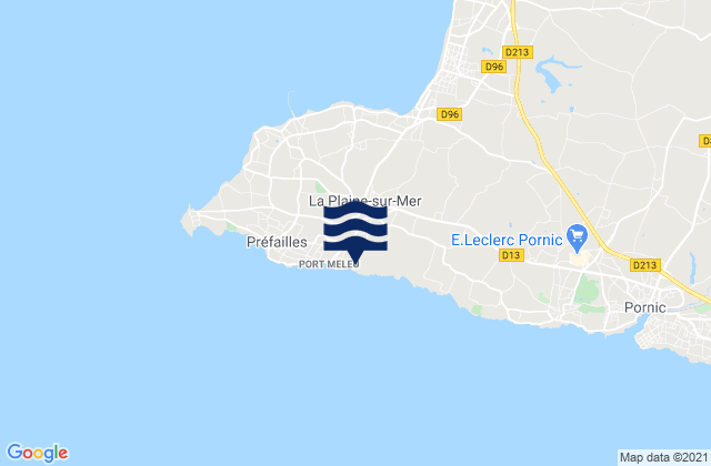 La Plaine-sur-Mer, France tide times map