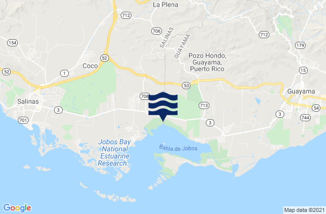 La Plena, Puerto Rico tide times map