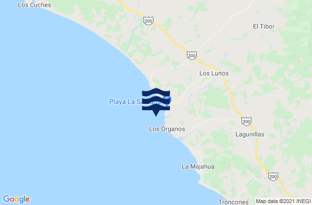 La Saladita, Mexico tide times map