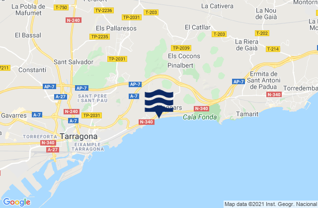 La Secuita, Spain tide times map