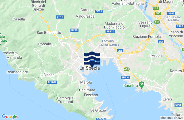 La Spezia, Italy tide times map