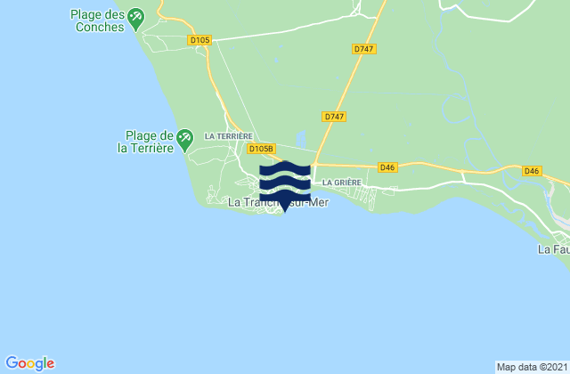 La Tranche-sur-Mer, France tide times map