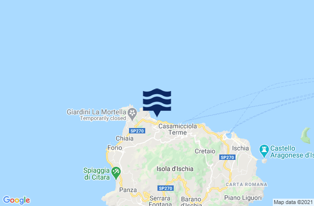 Lacco Ameno, Italy tide times map