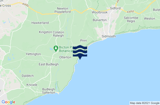 Ladram Bay Beach, United Kingdom tide times map