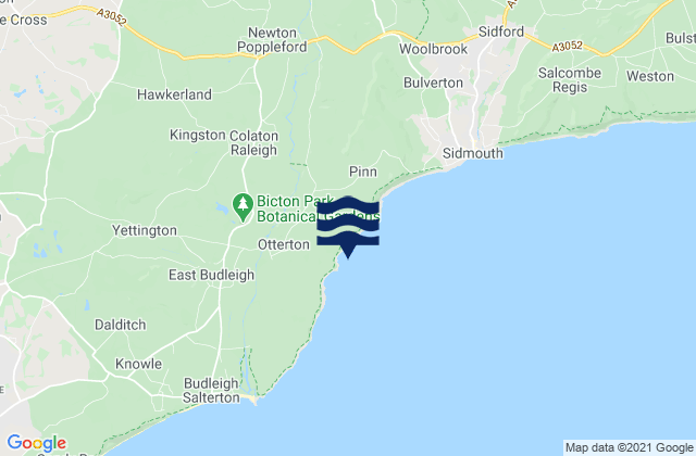 Ladram Bay, United Kingdom tide times map