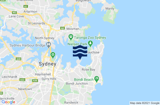 Lady Martins Beach, Australia tide times map