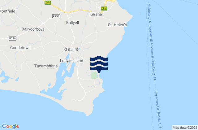 Lady's Island, Ireland tide times map