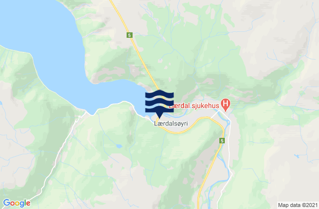 Laerdalsoyri, Norway tide times map