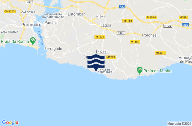 Lagoa, Portugal tide times map