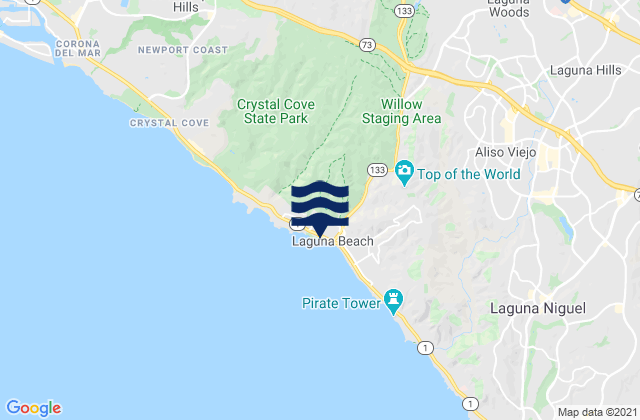 Laguna Beach - Rockpile, United States tide chart map