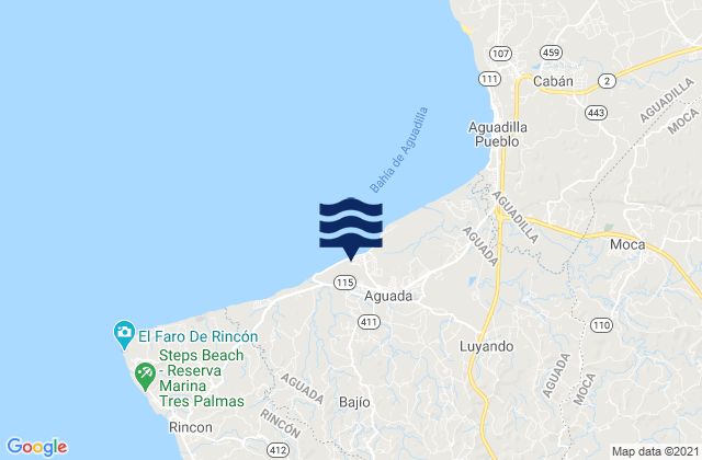 Lagunas Barrio, Puerto Rico tide times map
