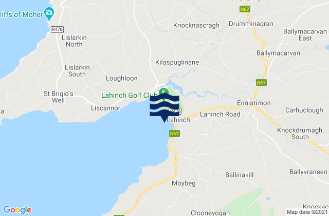 Lahinch - Beach, Ireland tide times map