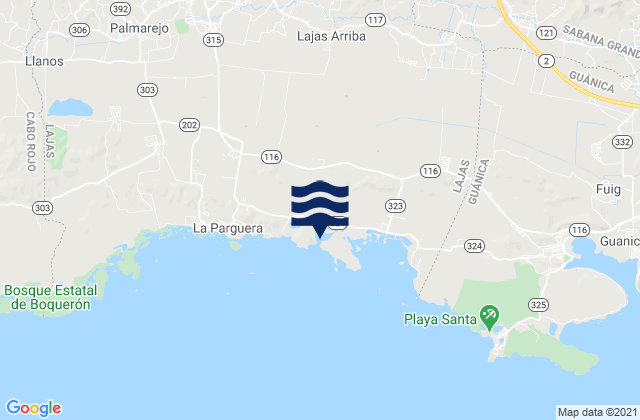 Lajas Arriba Barrio, Puerto Rico tide times map