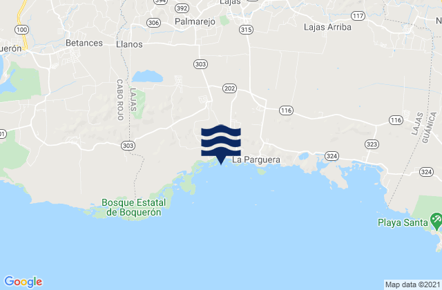 Lajas Barrio-Pueblo, Puerto Rico tide times map