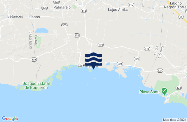 Lajas Municipio, Puerto Rico tide times map