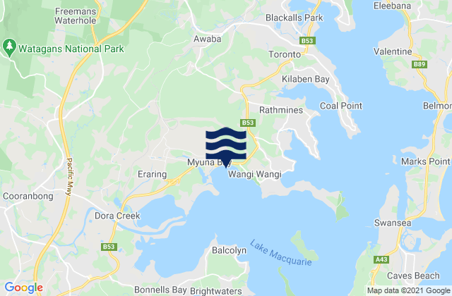 Lake Macquarie Shire, Australia tide times map