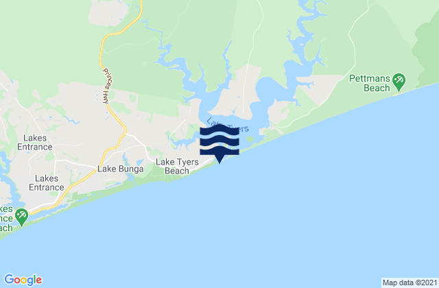Lake Tyers, Australia tide times map