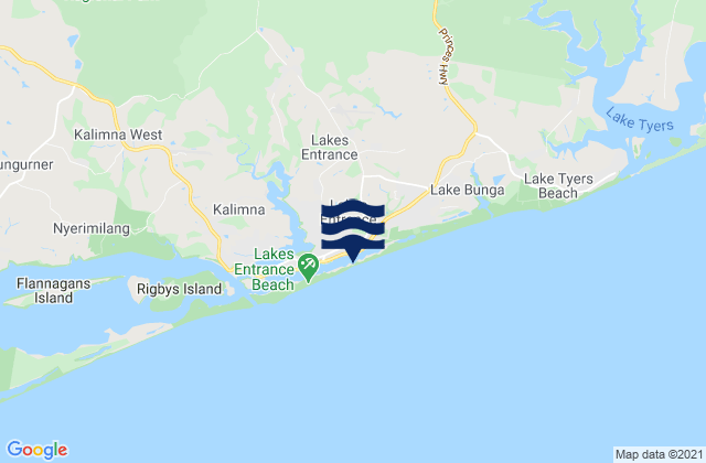 Lakes Entrance, Australia tide times map