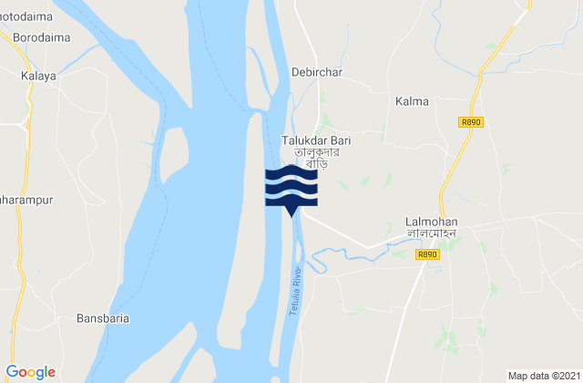 Lalmohan, Bangladesh tide times map