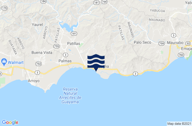 Lamboglia, Puerto Rico tide times map