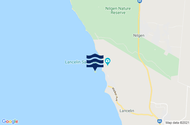 Lancelin Island, Australia tide times map