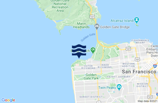 Lands End Beach, United States tide chart map