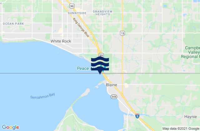 Langley, Canada tide times map