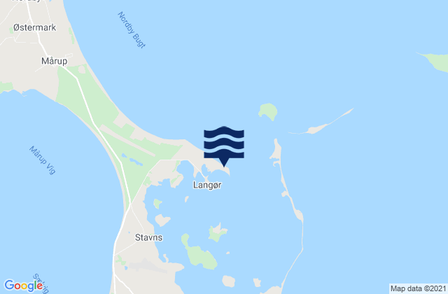 Langor, Denmark tide times map