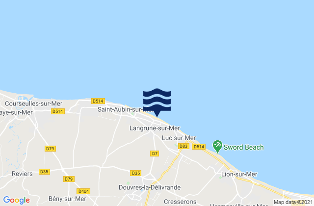 Langrune-sur-Mer, France tide times map