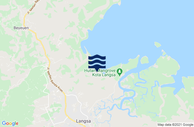 Langsa, Indonesia tide times map