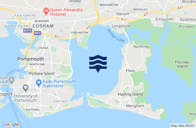 Langstone Harbour, United Kingdom tide times map