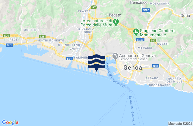 Lanterna, Italy tide times map