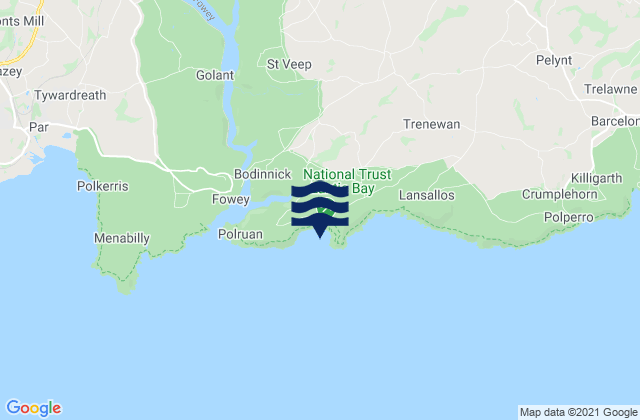 Lantic Bay Beach, United Kingdom tide times map