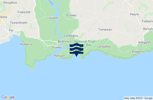 Lantic Bay, United Kingdom tide times map