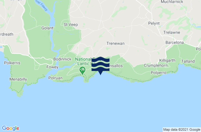 Lantivet Bay Beach, United Kingdom tide times map
